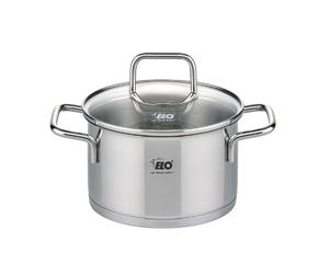 ELO 7241226 Faitout inox à induction, Marmite de 12 cm, avec couvercle en verre, Acier inoxydable, Verre, 12 cm, Gris 3
