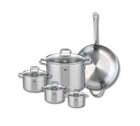 ELO 9501050 Batterie de cuisine 5 pièces, Set de 1 Poêle de cuisson 32 cm et 4 faitouts 12, 14, 16 et 26 cm Elo Profi Citrin, inox, induction