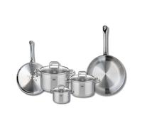 ELO 9503350 Batterie de cuisine 5 pièces, Set de 2 Poêles de cuisson 24 et 28 cm et 3 faitouts 12, 16 et 20 cm Elo Profi Citrin, inox, induction, Gris Pierre