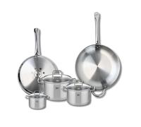 ELO 9509550 Batterie de cuisine 5 pièces, Ensemble de 2 Poêles de cuisson 28 et 32 cm et 3 faitouts 12, 16 et 20 cm Elo Profi Citrin, inox, induction
