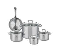 ELO 9695150 Batterie de cuisine 5 pièces, Ensemble de 1 Poêle de cuisson 24 cm et 4 faitouts 14, 16, 20 et 26 cm Elo Profi Citrin, inox, induction, Gris