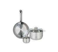 Ensemble de 1 Poêle de cuisson 28 cm et 2 faitouts 12 et 20 cm Elo Profi Brillant