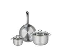 Ensemble de 1 Poêle de cuisson 28 cm et 2 faitouts 14 et 24 cm Elo Profi Brillant