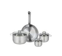 Ensemble de 1 Poêle de cuisson 28 cm et 3 faitouts 12, 14 et 20 cm Elo Profi Brillant