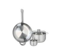 Ensemble de 1 Poêle de cuisson 32 cm et 2 faitouts 12 et 20 cm Elo Profi Brillant