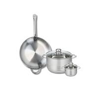 Ensemble de 1 Poêle de cuisson 32 cm et 2 faitouts 12 et 24 cm Elo Profi Brillant