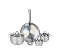 Ensemble de 1 Poêle de cuisson 32 cm et 3 faitouts 12, 14 et 20 cm Elo Profi Brillant