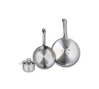 Ensemble de 2 Poêles de cuisson 24 et 28 cm et 1 faitout 12 cm Elo Profi Brillant