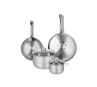 ELO 9876250 Batterie de cuisine 4 pièces, Ensemble de 2 Poêles de cuisson 24 et 28 cm et 2 faitouts 14 et 20 cm Elo Profi Brillant, inox, induction