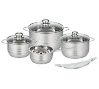 ELO Basic Brillant Set de casseroles en acier inoxydable Échelle de volume Induction couleur argent 5 pièces