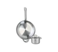 Elo Batterie cuisine 1 poêle 32 cm et 1 faitout 14 cm | Cuisson saisie et mijotage, Lot de 2 pièces, Inox, Poêle 32 cm et faitout 14 cm, Induction four lave-vaisselle