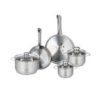 Elo Batterie cuisine 2 poêles 24/28 cm et 3 faitouts 14/16/20 cm | Lot complet pour cuisiner varié, 2 poêles et 3 faitouts, Inox facile à associer, Poêles 24 et 28 cm, Faitouts 14 16 et 20 cm