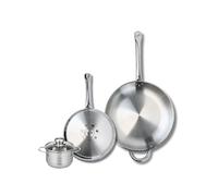 Ensemble de 2 Poêles de cuisson 24 et 32 cm et 1 faitout 12 cm Elo Profi Brillant