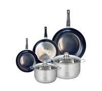 Ensemble de 3 Poêles de cuisson 20, 24 et 32 cm et 2 faitouts 20 et 24 cm Elo Prima Brillant