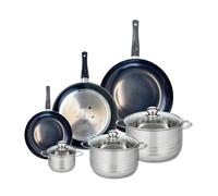 Ensemble de 3 Poêles de cuisson 20, 28 et 32 cm et 3 faitouts 12, 20 et 24 cm Elo Prima Brillant