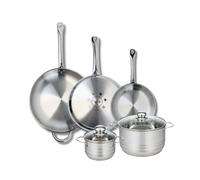 Ensemble de 3 Poêles de cuisson 24, 28 et 32 cm et 2 faitouts 14 et 20 cm Elo Profi Brillant