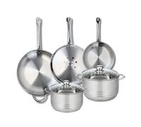 Ensemble de 3 Poêles de cuisson 24, 28 et 32 cm et 2 faitouts 20 et 24 cm Elo Profi Brillant