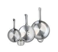 Ensemble de 3 Poêles de cuisson 24, 28 et 32 cm et 1 faitout 12 cm Elo Profi Brillant