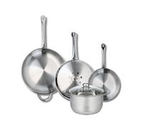 Ensemble de 3 Poêles de cuisson 24, 28 et 32 cm et 1 faitout 20 cm Elo Profi Brillant