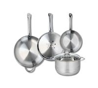 Ensemble de 3 Poêles de cuisson 24, 28 et 32 cm et 1 faitout 24 cm Elo Profi Brillant