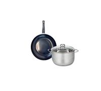 ELO 9712750 Batterie de cuisine 2 pièces, Ensemble de 1 Poêle de cuisson 24 cm et 1 faitout 20 cm Elo Prima Brillant, inox, induction