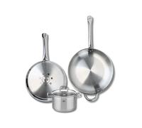 Ensemble de 2 Poêles de cuisson 28 et 32 cm et 1 faitout 16 cm Elo Profi Citrin