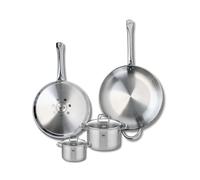 Ensemble de 2 Poêles de cuisson 28 et 32 cm et 2 faitouts 12 et 16 cm Elo Profi Citrin