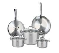 Ensemble de 2 Poêles de cuisson 28 et 32 cm et 3 faitouts 16, 20 et 26 cm Elo Profi Citrin