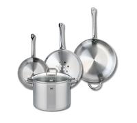 Ensemble de 3 Poêles de cuisson 24, 28 et 32 cm et 1 faitout 26 cm Elo Profi Citrin