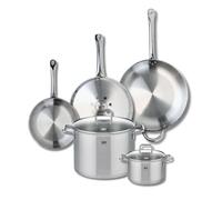 Ensemble de 3 Poêles de cuisson 24, 28 et 32 cm et 2 faitouts 16 et 26 cm Elo Profi Citrin