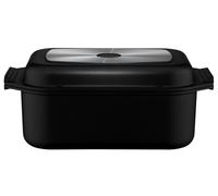 ELO Cocotte carrée en fonte d'aluminium, rectangulaire, allant au four, noire, 46 cm