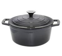 Elo Cocotte en Fonte Émaillée Grise avec sans PFAS Couvercle 26 cm 4,5 L | Cuisson homogène, Fonte émaillée, 4 5 L pour mijoter, 26 cm de diamètre, Compatible induction four, Antiadhesif
