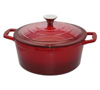 Elo Cocotte en Fonte Émaillée Rouge sans PFAS avec Couvercle 26 cm 4,5 L | Cuisson homogène sans effort, Fonte émaillée 26 cm 4 5 L, Couvercle auto arrosant, Induction gaz vitrocéramique four