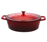 Elo Cocotte en Fonte Émaillée Rouge sans PFAS avec Couvercle 33 cm 5 L | Cuisson homogène, Fonte émaillée, 4 9 L familiale, 33 x 25 cm, Induction et four, Antiadhesif