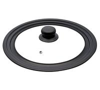 ELO Couvercle universel de 24/26/28 cm, avec bord en acier au carbone gradué, revêtement antiadhésif, nettoyage facile, bouton en plastique isolant contre la chaleur, couvercle en plastique résistant