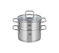 Elo Cuiseur vapeur inox avec couvercle verre 18 cm | Cuisson vapeur douce, Inox 18 cm, Compatible induction et four, Nettoyage lave vaisselle, Garantie 4 ans