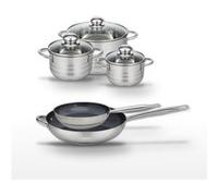 Elo - Lot 2 Poêles Profi Therm Platinum 24/32 cm et 3 Faitouts 14/16/24 cm Gris|Noir