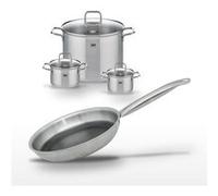 Elo - Lot 3 Faitouts 14/16/26cm & Poêle 24cm - Inox - Relief Solution Aluminium|Noir