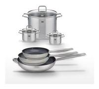 Elo - Lot 3 Poêles Céramique 24/28/32 cm Profi Therm Platinum et 3 Faitouts 14/16/26 cm Citrin - Inox Gris|Noir