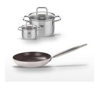 Elo - Lot Poêle céramique sans PFAS Bistro Line 28 cm et Faitouts Citrin 12/20 cm Noir|Gris