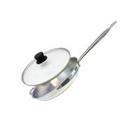 Elo Poêle 32 cm avec couvercle verre | Cuisson maîtrisée sans revêtement, Inox 18/10, Format 32 cm, Induction vitrocéramique gaz four, Lave vaisselle
