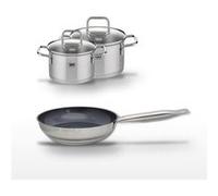Elo Profi Therm Platinum - Lot Poêle céramique 24cm et 2 Faitouts 14/16cm - Acier inoxydable Gris Gris|Noir