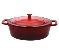 ELO Rôtissoire ovale en fonte rouge cerise robuste induction rouge 33 cm