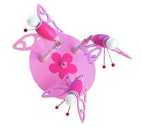 Elobra-leuchten r81044106 plafonnier pour chambre d'enfant motif papillons rose 122846 lampe plafonnier bois