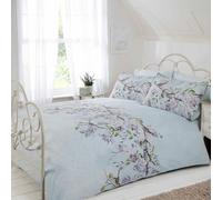 Eloise Floral Housse Set Oiseaux Branches - Canard Oeuf Bleu