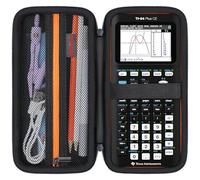 Elonbo Étui pour Texas Instruments Ti - 84 Plus ce/Ti - 84 Plus/Ti - 83 Plus ce/Casio FX - 9750gii Couleur Calculatrice Graphique, Poche en Maille supplémentaire pour Cordon de Charge, Noir