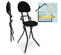 ELONEO Chaise pliante rembourrée, antidérapante, ergonomique, réglable 3 hauteurs (58-65 cm), charge 120 kg, compacte (45x98x47 cm).