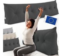 ELONEO Coussin de Dossier 200 cm de Large, Coussin en Coin adapté pour lit et canapé