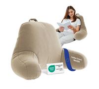 ELONEO coussin de lecture crème avec accoudoirs, dossier ergonomique lit/canapé, 30x72x44 cm, confort optimal