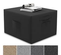 ELONEO Housse de Matelas Pliable - 75x195x15 cm, Housse de Protection pour Matelas d’Appoint avec Poches Latérales, Lavable, Design Moderne, Siège, Pouf, Fauteuil Ottoman, Lit d’Invité Noir